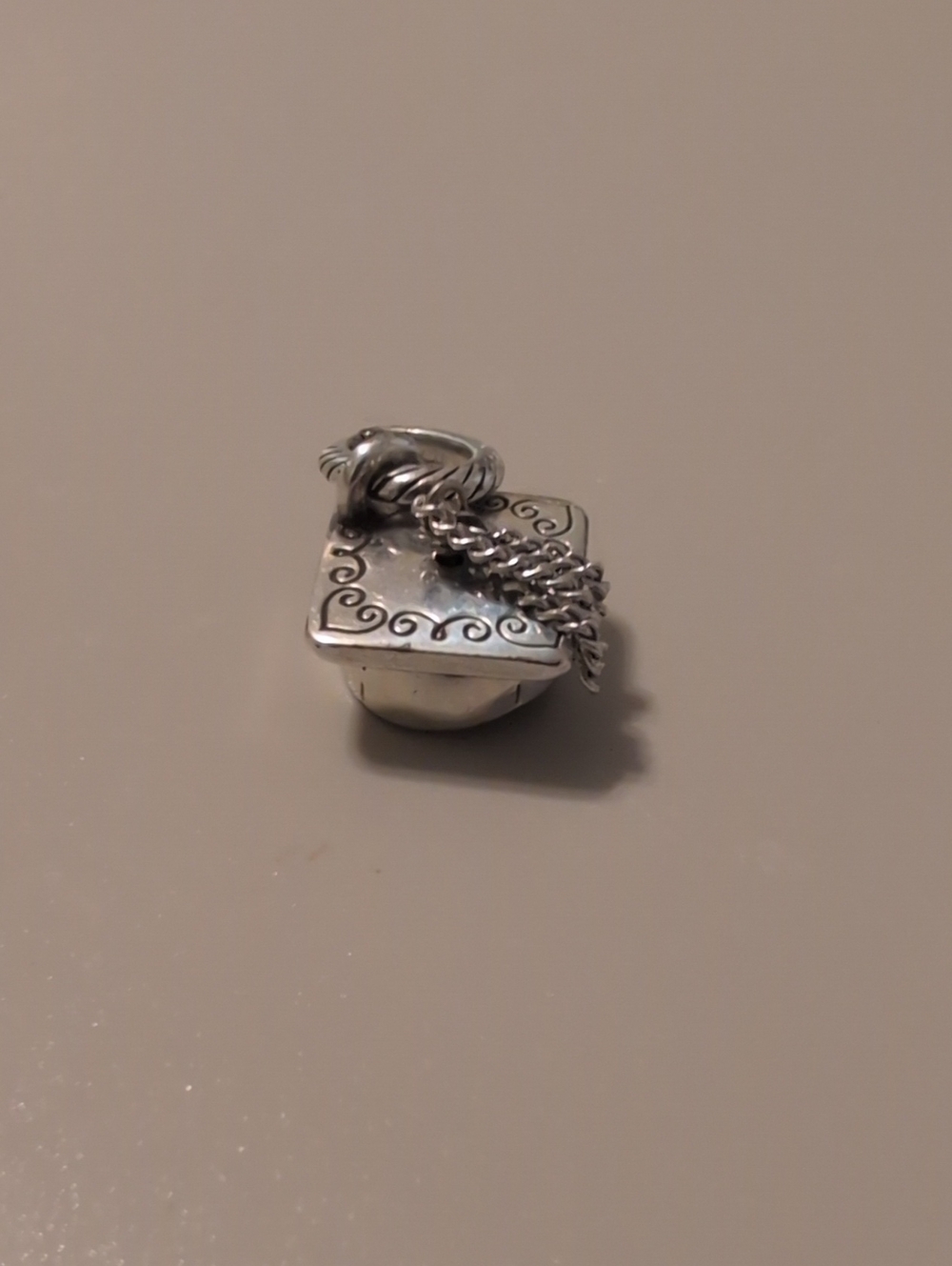 Brighton Silver Square Congrats Tassel Cap Charm
